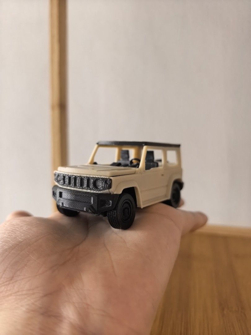 3d Printed Suzuki Jimny Ivory Color (Category: Vehicle & Diecast Models) located in Paranaque City. Submitted by kiddiecaveph (Listing ID 1460733263, Image 1). Description: 3d printed Can be assembled or disassembled DIY Ivory White Black.