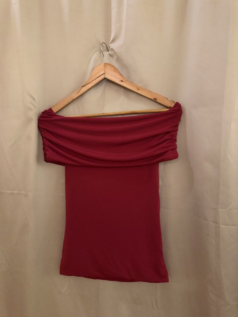 3-way red top high quality (Category: Blouses) located in Manila. Submitted by 414studio (Listing ID 1460900486, Image 2). Description: Free size small to medium.