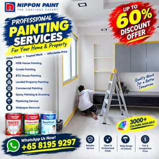 Painting Service In Singapore 🇸🇬🇸🇬 All Types House Painting - Hdb, Bto, Condo, Landed House Painting, Ea/Em 2/3/4/5-room Flat Painting, 2-storey House Painting, Staircase Painting, Plastering Service, Epoxy Painting, Grouting Service, Wallpaper Remove, Demolis And Disposal Service. 收藏品 1
