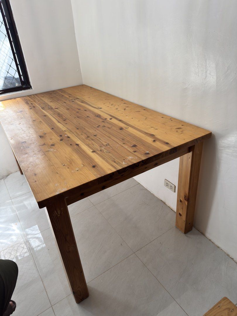 6 Seater Dining Table (Category: Tables & Sets) located in Manila. Submitted by arjay23143 (Listing ID 1460851805, Image 2). Description: 6-Seater Dining Set for Sale For pickup Amaia Scapes Barandal. 2nd hand set in good condition. RFS: Decluttering. Madalang po gamitin. Minor issue: Few cat scratch sa may likod na paa ng upuan. Table dimension H: 78 cm W: 100 cm L: 181 cm Chair dimension H: 114 cm W: 40 cm.