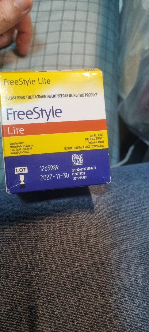 Abbott Freestyle Lite Blood Glucose Test Strips - 100 Count#sale (Category: Medical Supplies & Tools) located in Manila. Submitted by ags028705 (Listing ID 1460726186, Image 2). Description: - 100 count Freestyle Lite Blood Glucose Test Strips - No coding required for easy use - For use with Freestyle Lite and Freestyle - Expiry Date: 2027-11-30---2028 - 6 boxes available - Pls message if interested.
