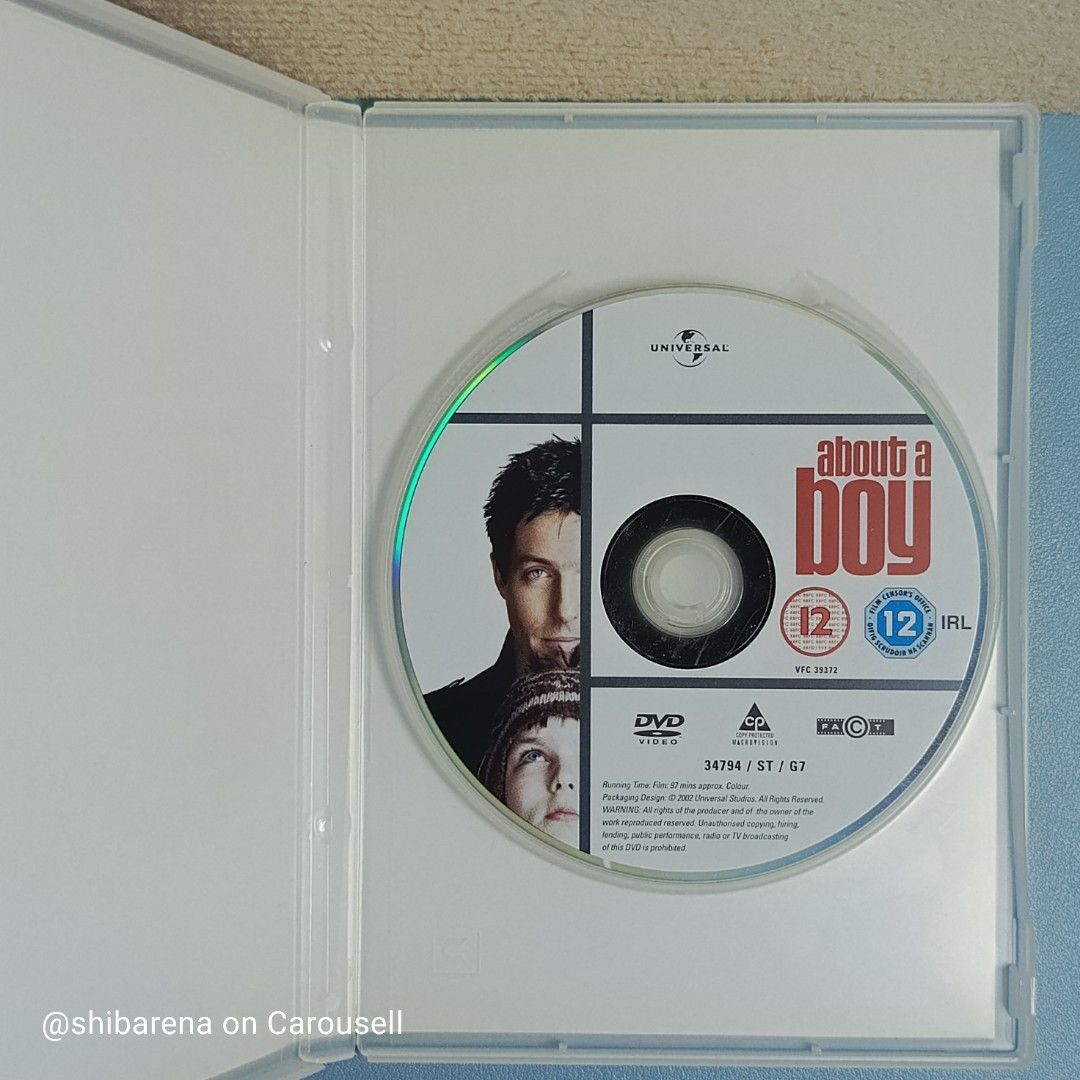 About a Boy DVD - Region 2 PAL (Category: CDs & DVDs) located in Cebu City. Submitted by shibarena (Listing ID 1460535563, Image 3). Description: - About a Boy DVD - Region 2 PAL (Pre-owned) - Starring Hugh Grant - Based on the book by Nick Hornby ⚠️ Please ensure your DVD player supports Region 2 (PAL) before purchase..