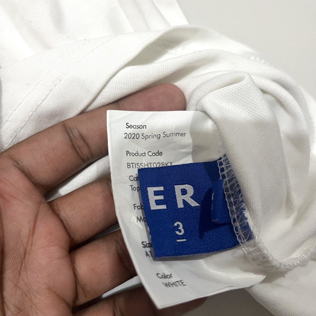 Ader Error (Category: Tshirts & Polo Shirts ) located in Bacoor. Submitted by manonghits_2000 (Listing ID 1460745932, Image 2). Description: Ader Error Measurement: 21x26.5 Color: White Color Rate: 9.5/10 Condition: Excellent Issue: None Claim 300.
