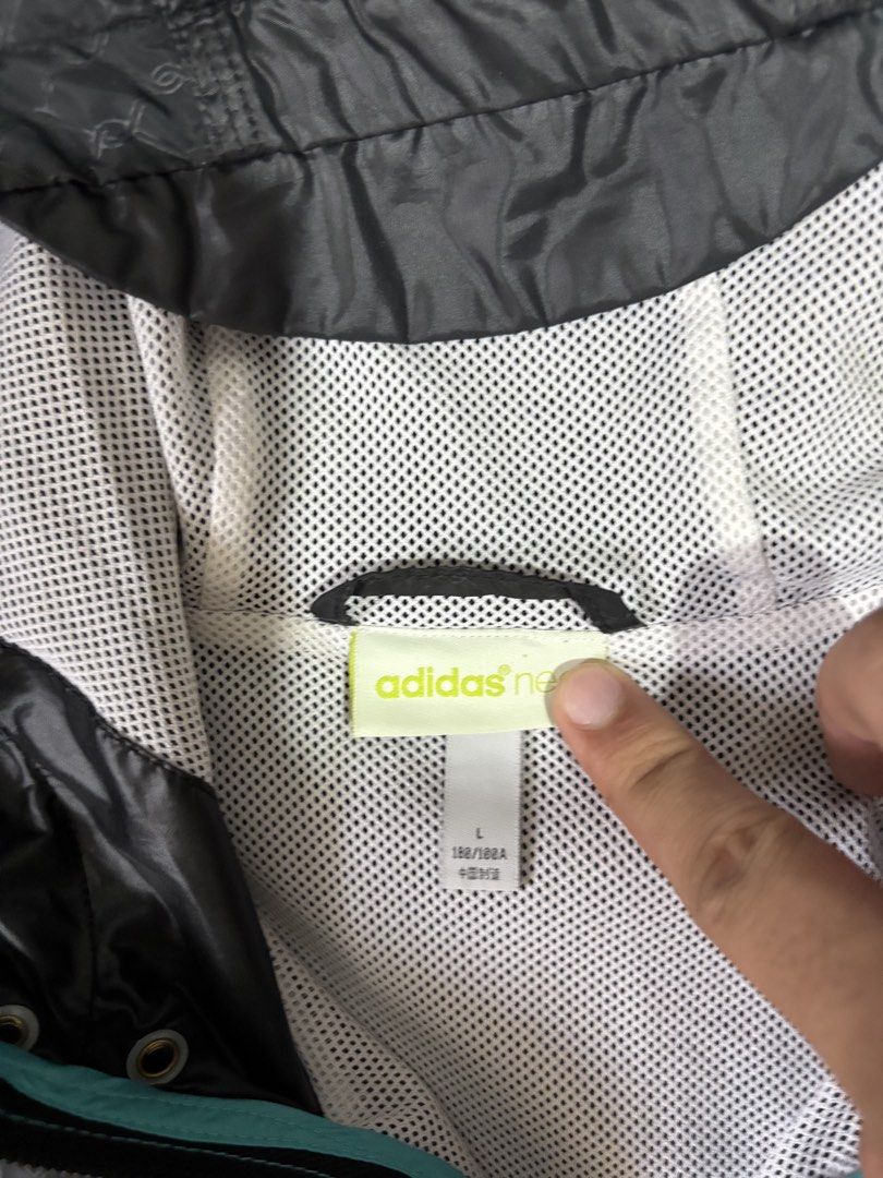 Adida windbreaker (Category: Coats, Jackets and Outerwear) located in Cagayan de Oro. Submitted by thriftcgyph (Listing ID 1460837102, Image 2). Description: ADIDAS WINDBREAKER ₱600 NO ISSUE COMPLETE TAGS NO SIZE ON TAG COLOR RATE: 9/10 L : 21 x W: 26.
