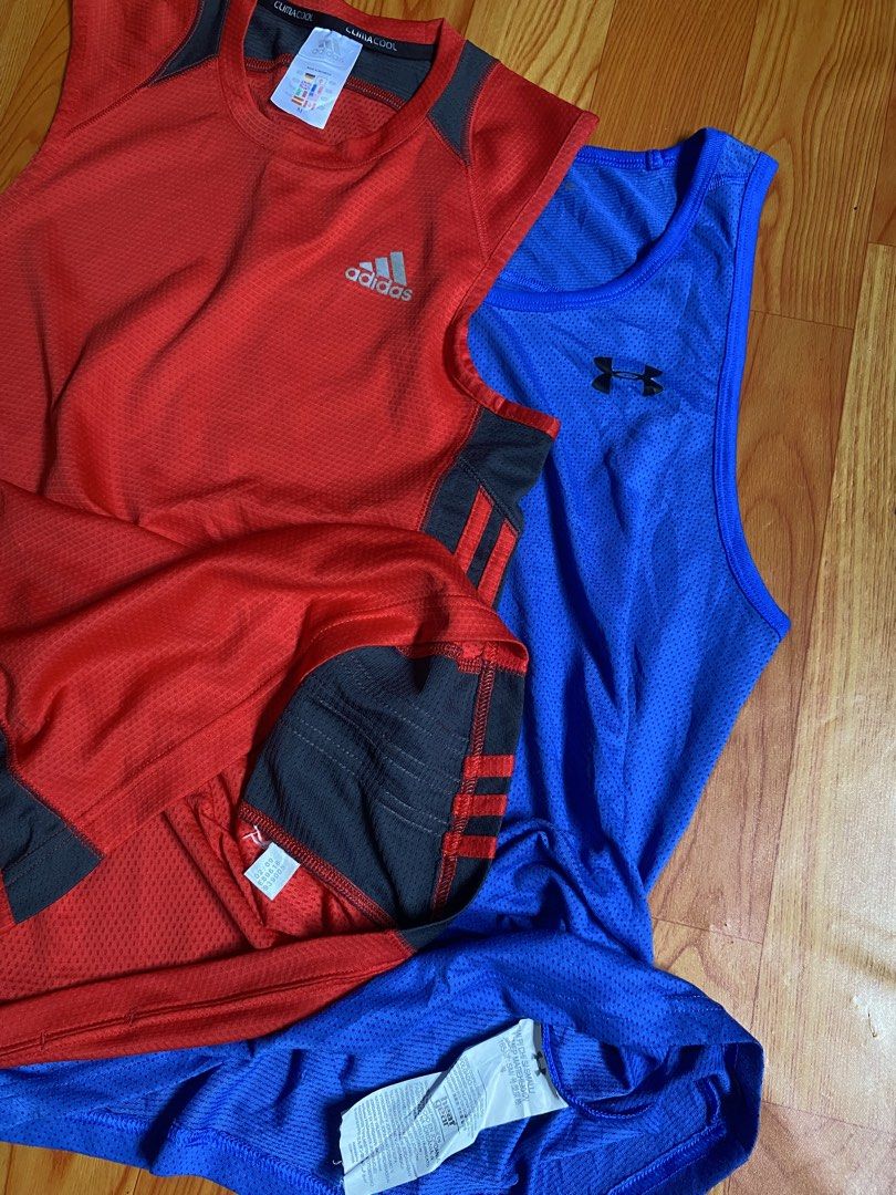 Adidas & Under Armour tanktop (Category: Activewear) located in Cebu City. Submitted by monflor (Listing ID 1460899906, Image 3). Description: Adidas tanktop - medium Under Armour- Small Good condition No flaws Price each 470.