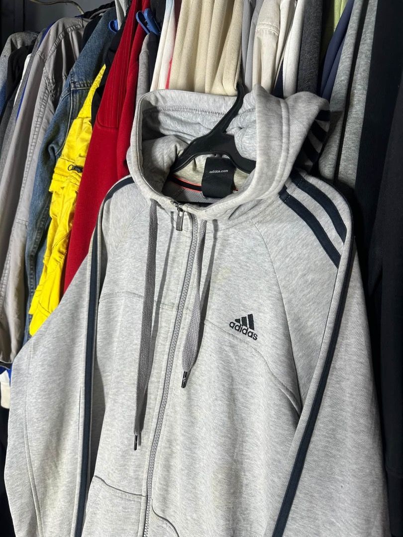 Adidas full zip (Category: Hoodies) located in Manila. Submitted by nb_thriftshop (Listing ID 1460888069, Image 2). Description: 28 length 22 width medium to large issue : check last photo , yellow stain ( washable ) makapal tela need wash 250.