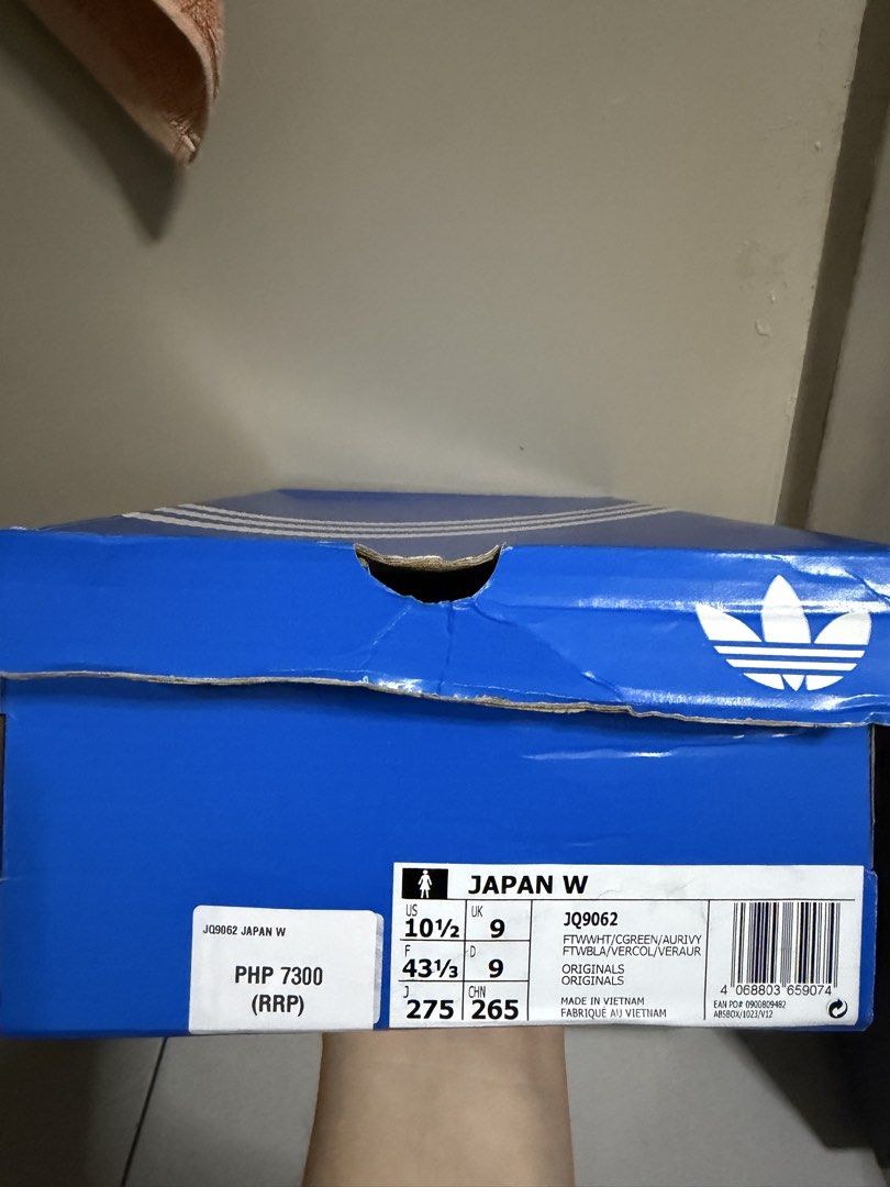 Adidas Japan W (Category: Casual Shoes) located in Manila. Submitted by kenji_028 (Listing ID 1460839944, Image 2). Description: 2 Pairs ₱3,000 EACH Adidas Japan W SKU:JQ9062 SKU:JQ6931 Size: 9M/10.5W BOTH 100% Authentic/Original/Legit MEET UP ONLY (AROUND MANILA).