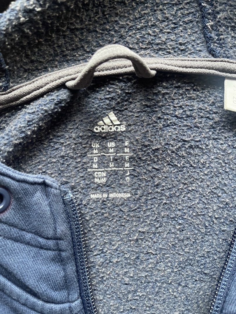 Adidas Navy Blue Zip Up Hoodie Jacket (Category: Coats, Jackets and Outerwear) located in Cebu City. Submitted by kurt.constantreader (Listing ID 1460809840, Image 3). Description: Not thrifted! Pre-loved Negotiable .