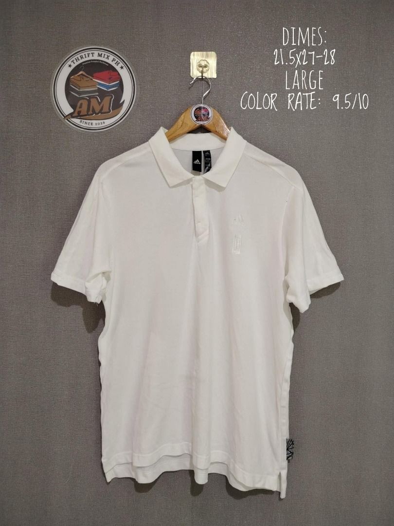Adidas Polo Shirt (Category: Tshirts & Polo Shirts ) located in Dasmarinas. Submitted by amthriftmixph.2001 (Listing ID 1460721053, Image 1). Description: BRAND: Adidas SIZE: Large DIMES: 21.5" Width x 27 - 28" Length CONDITION: 9.5/10 COLOR RATE: 9.5/10 TAGS: With Brand Tags ISSUE: None.