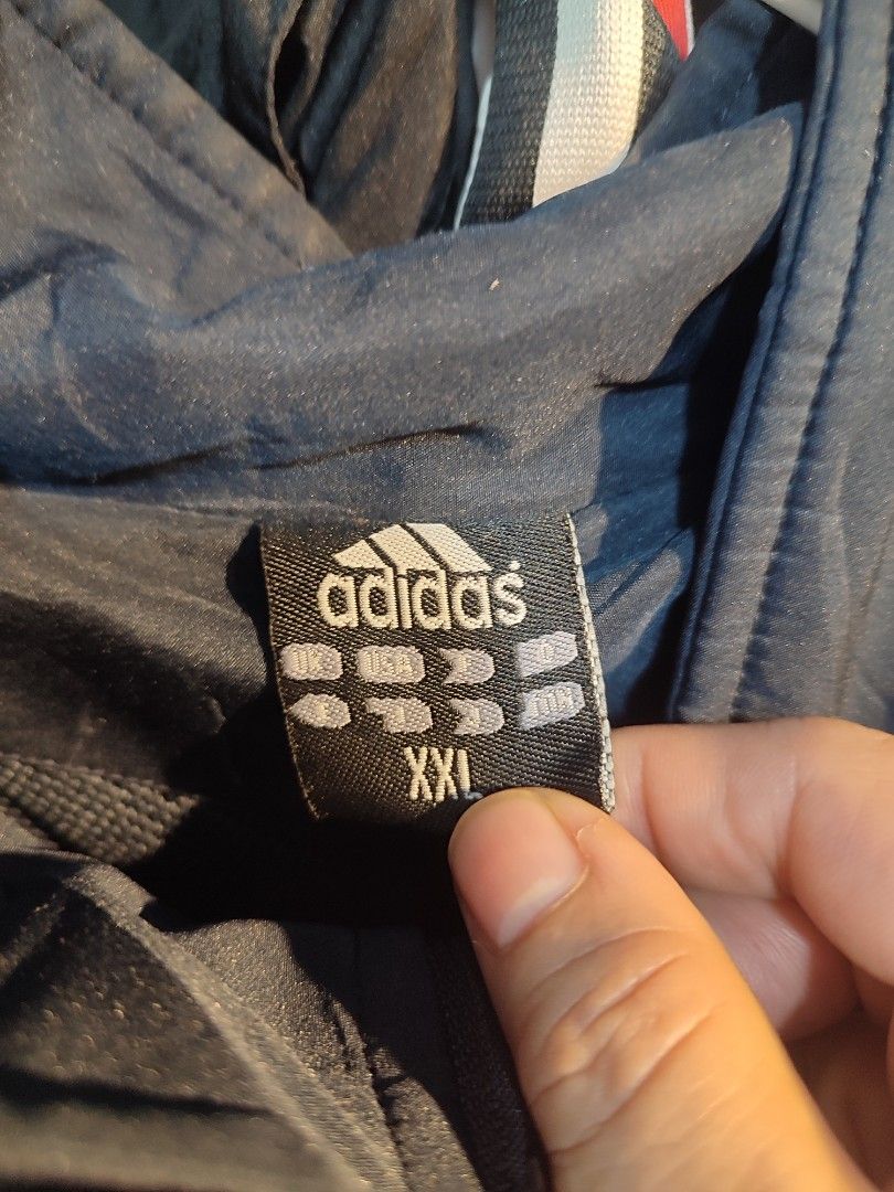 Adidas Track Jacket Navy Blue White Stripes (Category: Coats, Jackets and Outerwear) located in Manila. Submitted by momofunodos (Listing ID 1460832366, Image 2). Description: - Classic Adidas track jacket - Navy blue with white sleeve stripes - Full zip closure - Stand-up collarm - Two side pockets - Elasticated cuffs and hem - Ideal for casual wear or sports Note! buy at your own risk this is ukay kau n mg legit ✅.