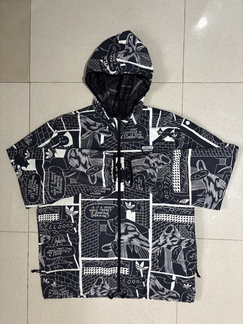 Adidas windbreaker (Category: Coats, Jackets and Outerwear) located in Cagayan de Oro. Submitted by thriftcgyph (Listing ID 1460836666, Image 1). Description: ADIDAS WINDBREAKER ₱750 NO ISSUE COMPLETE TAGS 2XL ON TAG COLOR RATE: 9/10 L : 28.5 x W: 25.5.