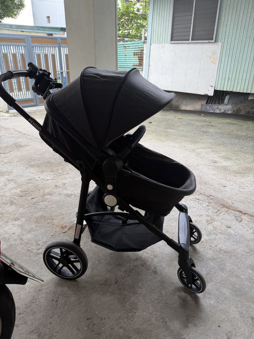Akeeva Pendio convertible carry cot stroller (Category: Strollers) located in Pasig City. Submitted by nymphatot (Listing ID 1460851383, Image 1). Description: Description • High impact full size stroller • With ergonomic stroller pad • Suitable from birth • Lighweight Metal Frame • Big wheels • Elegant design • Compact fold • Carrycot convertible • Easy removable baby front bar • Reversible seat unit, forward or backward facing • 3 position back