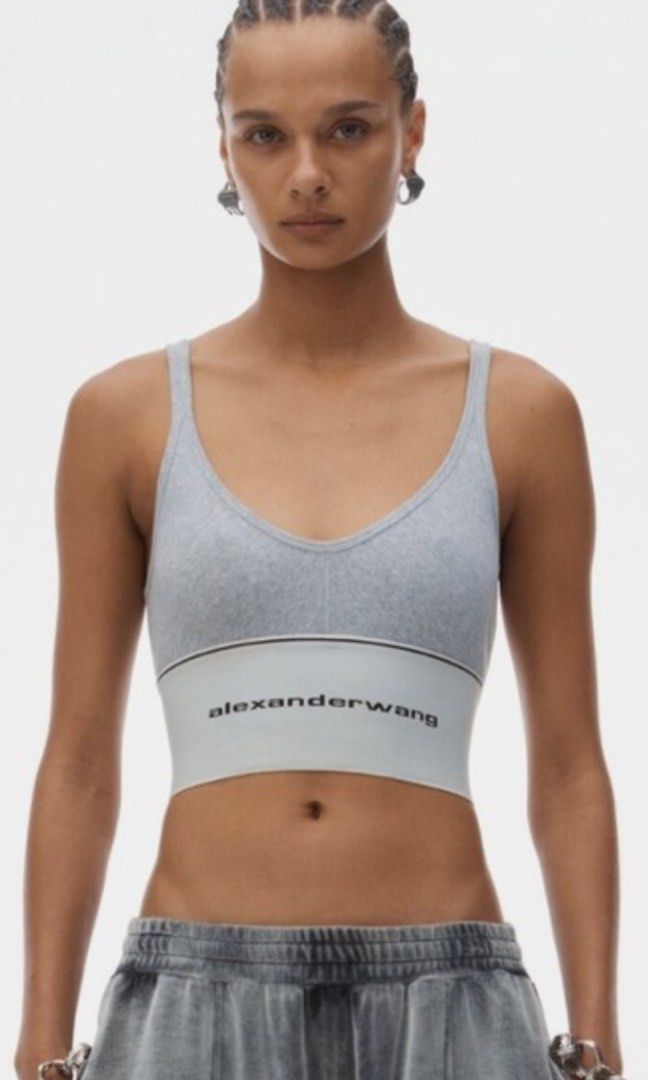 Alexander Wang Grey Sports Bra (Category: Activewear) located in Baguio. Submitted by workwear2600 (Listing ID 1460746584, Image 1). Description: - Grey Alexander Wang sports bra - Signature logo band - Made from 100% cotton - Comfortable for everyday wear or light workouts - Size: L.