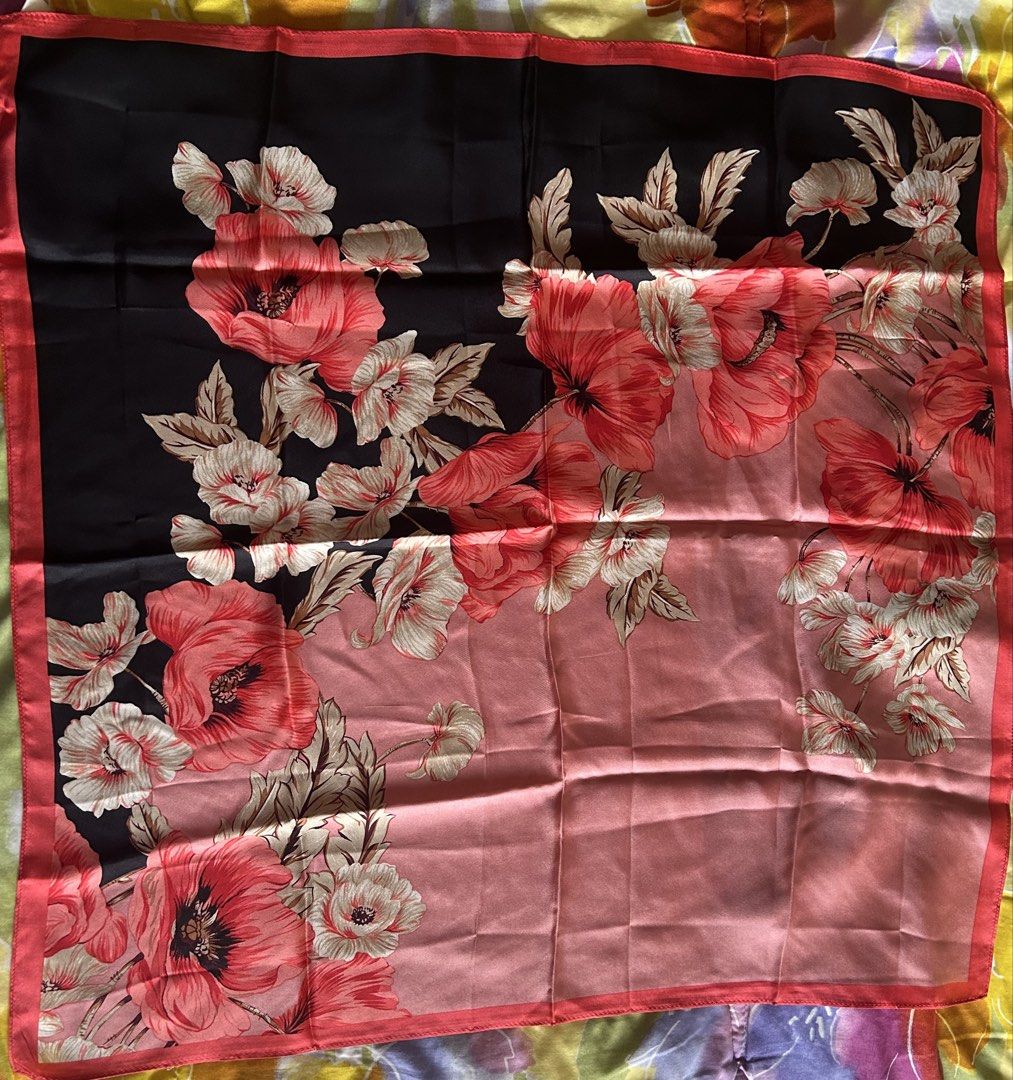 Ann Taylor Scarf (Category: Scarves) located in Binan City. Submitted by impulsebuyer12 (Listing ID 1460768490, Image 3). Description: Size is 25 x 25 inches Brand new with tag Bright floral design.