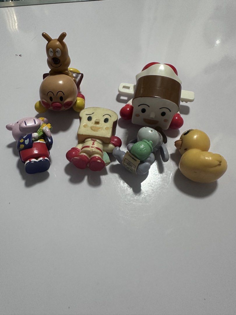 Anpanman and Friends Mini Figures Set only (Category: Designer & Blind Box Toys) located in San Juan City. Submitted by vrgyl (Listing ID 1460830975, Image 1). Description: - Set of Anpanman and Friends mini figures - Includes popular characters: Anpanman, Shokupanman, Baikinman, Melonpanna, Dokinchan, and others - Ideal for Anpanman fans and collectors - Some figures feature small moving parts.