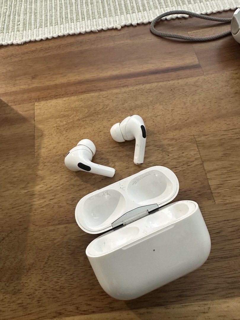 Apple AirPods Pro (2nd generation) with Charging Case (Category: Earphones) located in Manila. Submitted by mrbolice (Listing ID 1460735411, Image 2). Description: - Apple AirPods Pro 2nd Generation - Includes original box and charging case - Extra ear tips in various sizes included - Minor dust inside charging case (normal wear) - Fully functional and works great - Meetups in BGC or Nuvali - Shipping is possible but fee is shouldered by the buye