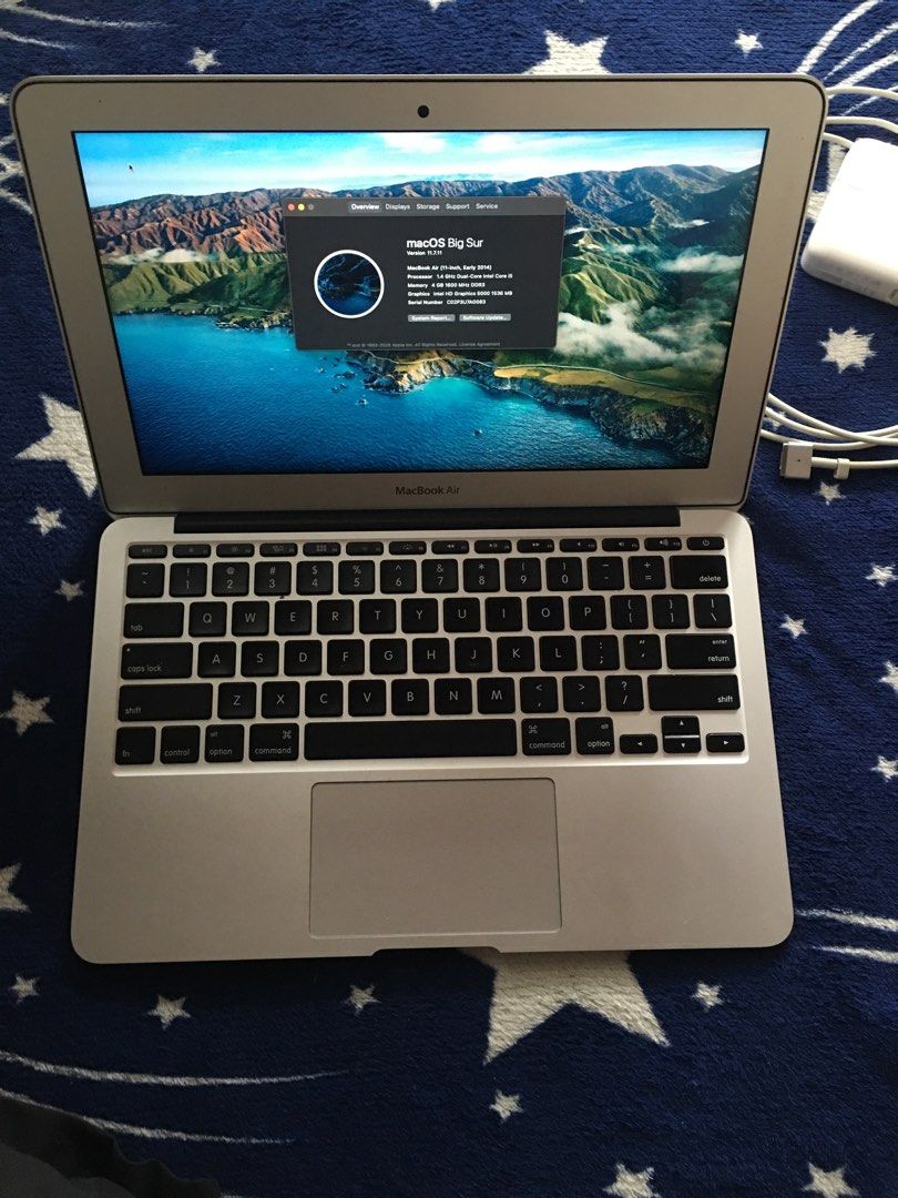 Apple MacBook Air 11-inch macOS Big Sur (Category: Laptops & Notebooks) located in Quezon City. Submitted by juan.oz_thrift (Listing ID 1460807725, Image 2). Description: - MacBook Air -early 2014 - macOS Big Sur - 250 GB SSD Storage - 11.6-inch Display - Good Working Condition - Charger Included.