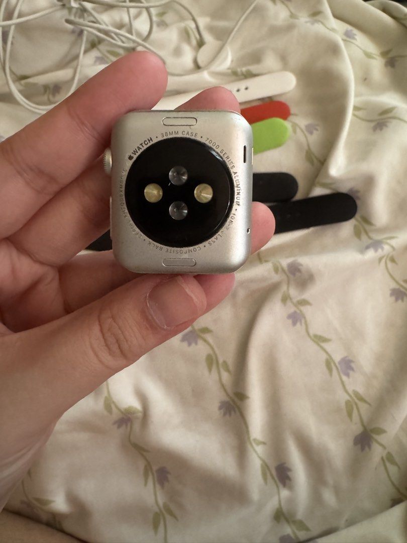Apple watch 1st gen series 7000 (Category: Wearables & Smart Watches) located in Manila. Submitted by rmmndz824 (Listing ID 1460829425, Image 2). Description: Inclusions: 3 pairs of strap - 300 ea Charger and box Silver apple watch still working Black apple watch (when charging only on apple watch logo) .