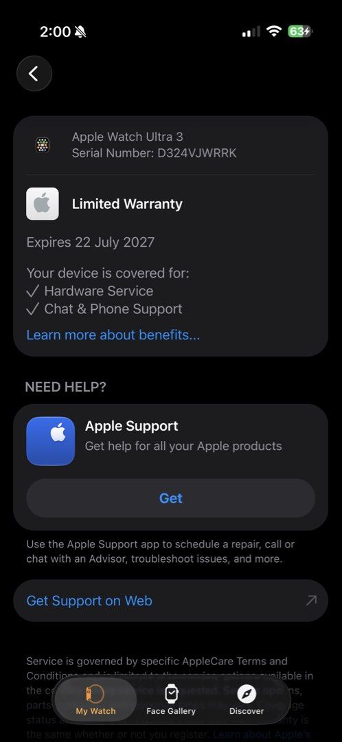 Apple Watch Ultra 3 (Category: Wearables & Smart Watches) located in Mandaluyong City. Submitted by coolmountain.614087 (Listing ID 1460764240, Image 3). Description: - Apple Watch Ultra 3 - Includes original box - Comes with Casetify band, Ocean Band & Nike Sport Loop - Limited warranty valid until July 22, 2027 - Serial Number: D324VJW RRK No scratches, no defects. Used for about 2 months. Prefer a round watch..
