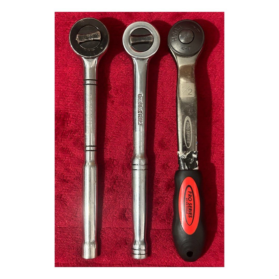 Assorted Brand 1/2 Drive Ratchet (Category: Home Improvement Tools & Accessories) located in Pasig City. Submitted by califinestcollectibles (Listing ID 1460732447, Image 3). Description: Assorted Brand 1/2 Drive Ratchet HT#0048 •P-F 3204901 Co taiwan - 500 pesos •Great Neck RA12 - 500 pesos •Pro Series by KR Tools - 620 pesos Original/Authentic From USA Pick Up at One Oasis condominium ortigas extension pasig city Or Delivery via Lalamove,Jnt, L