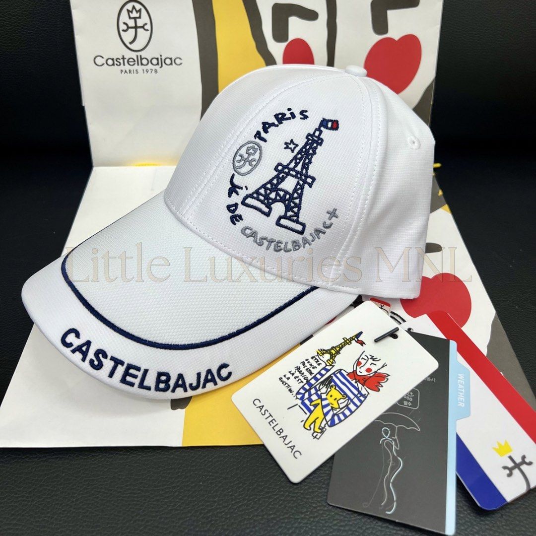 Authentic Castelbajac cap (unisex) (Category: Caps & Hats) located in Caloocan City. Submitted by carolinmga17175 (Listing ID 1460920744, Image 3). Description: Available in: White, Navy Blue, Gray -Taiwan special release 2024 collection -Timeless piece with collectible appeal -Great for golf and other sports -Comes with original tags & paper bag 📍Pasig Castelbajac Paris 🇫🇷 Experience the artistry of French luxury with Castelbajac. Known for i