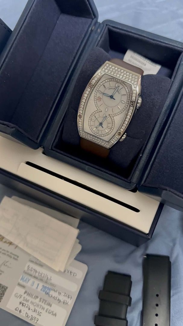 Authentic PHILIP STEIN Evolution Paved Diamonds Large 💎✨ (Category: Women's Watches) located in Bulacan. Submitted by sophieysobelle.ph (Listing ID 1460724686, Image 2). Description: Authentic PHILIP STEIN Evolution Paved Diamonds Large 💎✨ PH 🇵🇭 on hand • Pristine condition 💯 Comes with complete inclusions w/ extra strap Money back guarantee if proven fake ‼️ SRP: ₱230k • Selling super low 💗✨ 𝐐𝐮𝐞𝐞𝐧𝐭𝐢𝐚 𝐲 𝐁𝐞𝐥𝐥𝐚 𝘸𝘢𝘴 𝘯𝘰𝘵 𝘢�