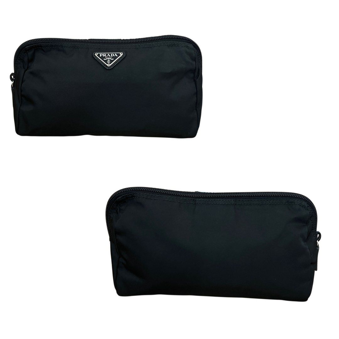 AUTHENTIC PRADA TESSUTO NYLON COSMETIC POUCH (Category: Luxury Bags & Wallets) located in Cavite. Submitted by charmscloset888 (Listing ID 1460747819, Image 1). Description: Exterior: Excellent Interior : show signs of normal use; minimal stains.