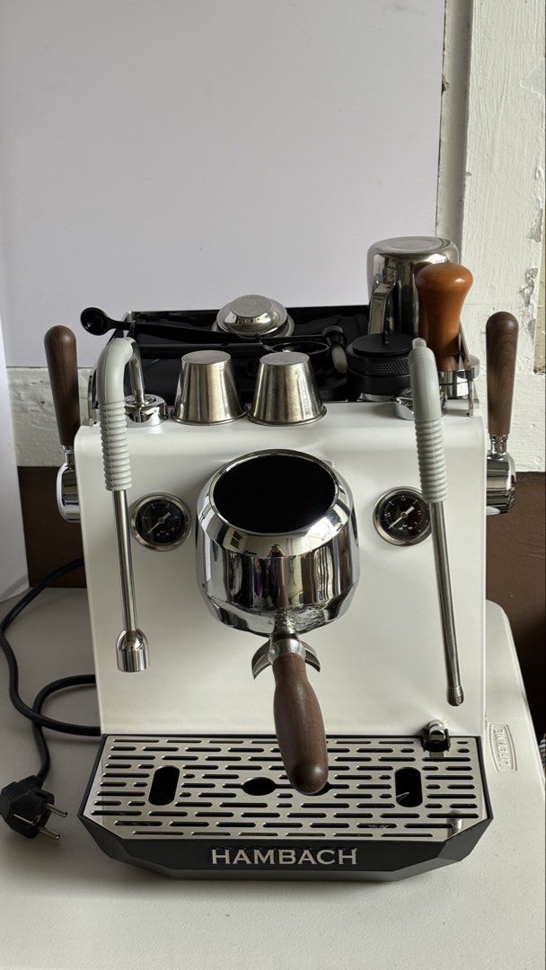 Automatic Coffee Machine (Category: Coffee Machines & Makers) located in Cabuyao City. Submitted by stelli.mane (Listing ID 1460760679, Image 1). Description: FOR SALE: HAMBACH DR7105 ESPRESSO MACHINE -58mm Portafilter -15 Bar Pressure -Stainless Steel Body -Direct Water Line Connection -With accessories & freebies (All included freebies and accessories are shown in the photos.) Good condition RFS: Hindi na nagagamit we have 3 coffee machines Per