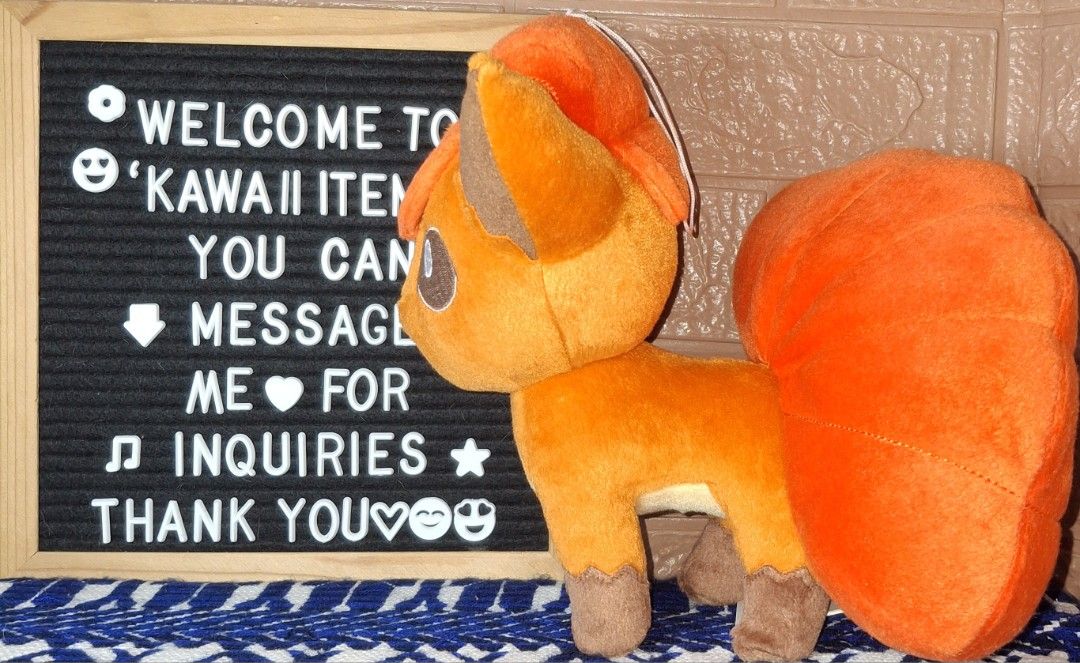 Banpresto Pokemon Vulpix Plush Toy (Category: Plushies & Soft Toys) located in Bulacan. Submitted by kawaii_items_stuffed_toys (Listing ID 1460913153, Image 2). Description: Brand new with paper tag From japan box Banpresto 2017 Pokemon Vulpix Height 9½inches/24cm Lenght 11inches/28cm Width 9inches/23cm Just message me if you ever want to see more pictures of the item, I'm more than glad to assist you. 📌Location: San Jose Del Monte Bulacan, Phil