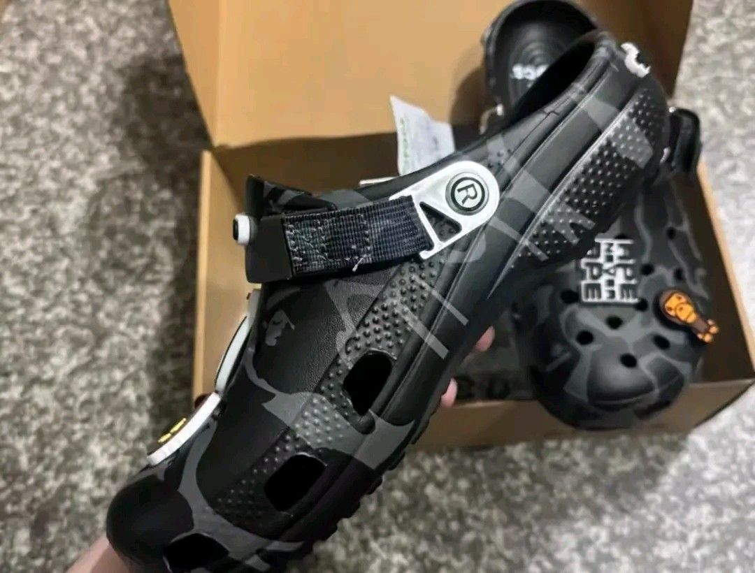 Bape Crocs (Category: Slippers & Slides) located in Manila. Submitted by puretiger_a2ce98 (Listing ID 1460766775, Image 2). Description: Bape Crocs Available size For Men's 40 41 42 43 44 45 Available size For women 36 37 38 39 40.