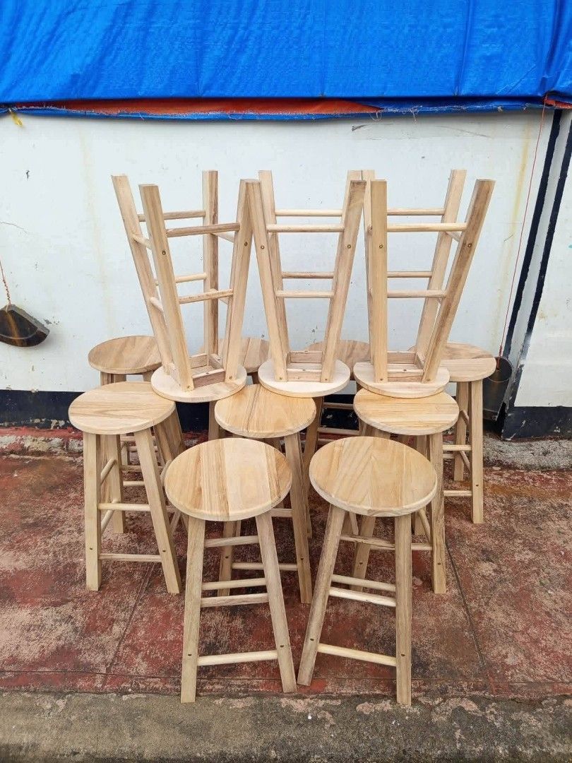 Bar Stool Chair (Category: Chairs) located in Manila. Submitted by redonlineshop (Listing ID 1460788687, Image 1). Description: Bar Stool Chair Size: 80cm high, 29cm diameter ₱1,000 60cm high, 29cm diameter ₱900 Color: Wood color ( no varnish) Material: Natural high-quality solid wood Multi-scene application: Milk tea shops, bars, restaurants,home dining chair etc. ON HAND BRAND NEW Accept Gcash payment/COD Same day delivery + Delivery Fee PM for