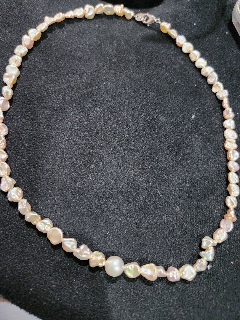Baroque Pearl Necklace with Silver Clasp (Category: Necklaces) located in Paranaque City. Submitted by andim8 (Listing ID 1460732263, Image 1). Description: -keishi pearls necklace from Japan - Unique shapes and iridescent sheen - Simple silver clasp closure - Statement piece for any outfit - Dress up or down vuaranteed authentic from Japan she will love this as christmas or birthday present #giftsforher #giftsformom #preciousgifts.
