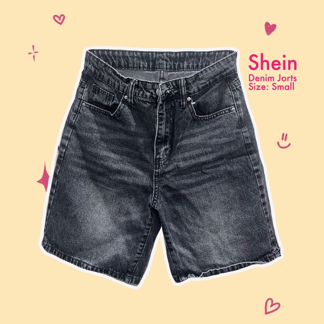 Black Denim Shorts Small (Category: Shorts) located in Marikina City. Submitted by trufflebean (Listing ID 1460911957, Image 1). Description: - Brand: Shein - Type: Denim Shorts - Color: Dark Grey Wash with Fading - Size: Small - Casual, versatile.