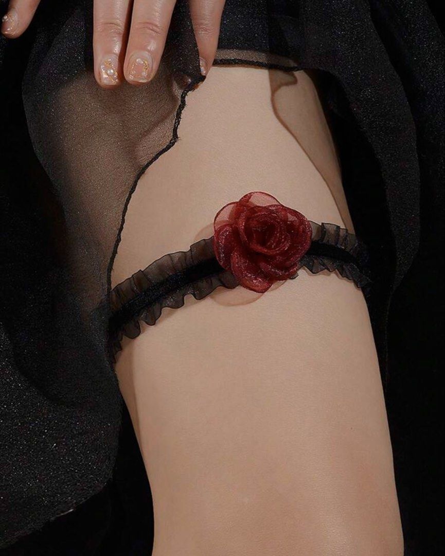 Black Lace Red Rose Leg Garter (Category: Socks & Tights) located in Bulacan. Submitted by erinbtrc (Listing ID 1460797811, Image 1). Description: 10/10 Condition Never been used Brand New No Flaws/Issues Can do Same Day Delivery (Lalamove) along Metro Manila or J&T Delivery.