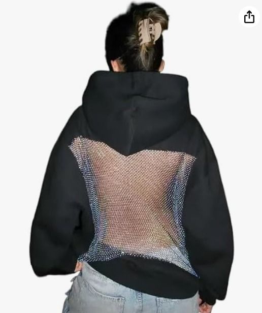 Black Pullover Hoodie – Crystal Mesh Back Panel 22"x24" (Category: Hoodies) located in Bacoor. Submitted by fafofa (Listing ID 1460855031, Image 1). Description: Black Pullover Hoodie – Crystal Mesh Back Panel 22"x24".