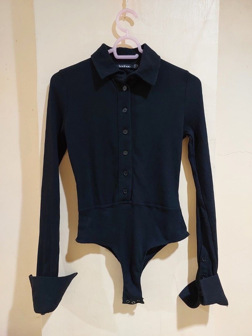 Black Ribbed Button-Up Long Sleeve Top Body Suit (Category: Longsleeves) located in Marikina City. Submitted by nannamae (Listing ID 1460771620, Image 1). Description: .