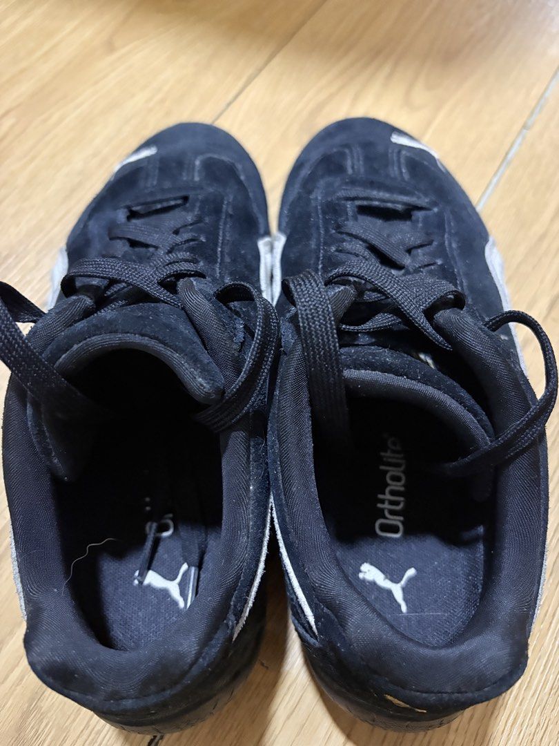 black suede puma speedcat (Category: Sneakers) located in Bocaue. Submitted by cleodeclutters (Listing ID 1460892724, Image 3). Description: ☆ original ☆ – no flaws except the puma gold logo tearing apart – needs a bit of cleaning mop : gcash, maribank, bdo mod : j&t, lalamove message for more details & inquiries ➔ payment first ➔ strictly no return & refund.