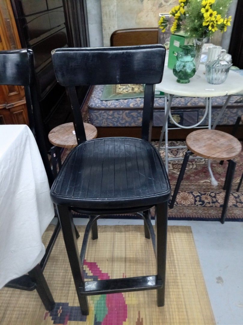 Black Wooden Bar Stool Chair (Category: Chairs) located in Manila. Submitted by keenhorse.30d35c (Listing ID 1460793558, Image 1). Description: - Sturdy black wooden bar stool - Comfortable seat and supportive backrest - Simple and classic design - Ideal for kitchen counters or bar areas - Good height for most bar tables - Ready for a new home.