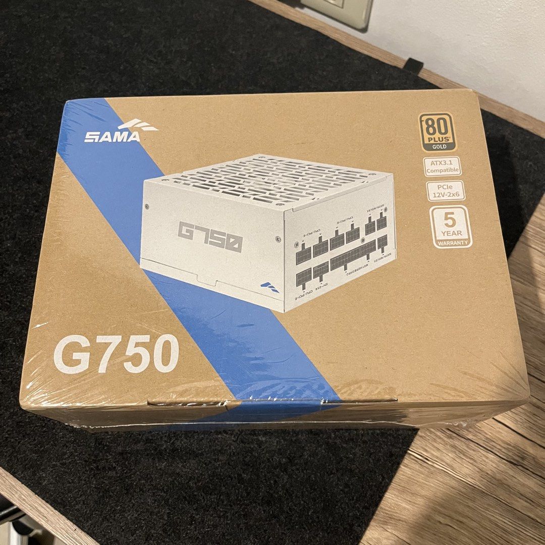 *Bnew* Sama G750 White Power Supply (Category: Computer Parts) located in Cavite. Submitted by siyaara (Listing ID 1460841418, Image 1). Description: Please pakibasa po muna Unused at sealed pa po at hindi nagamit With original receipt July 2026 lang nung nabili RFS: Extra psu Quick specs: Tier A rating 80+Gold 750W 5yr warranty Shipping thru JNT/LBC/Lalamove.