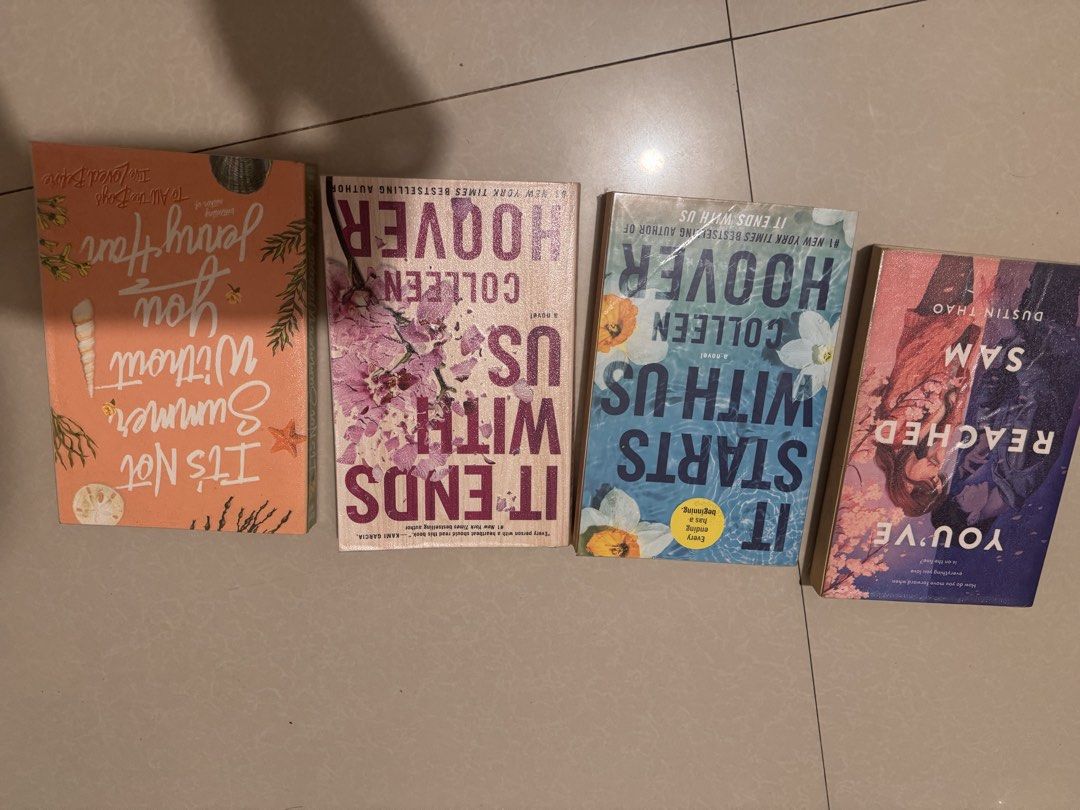 Books 100 each (Category: Storybooks) located in Makati City. Submitted by dionne060 (Listing ID 1460862907, Image 1). Description: It Starts With Us It Ends With Us You’ve Reached Sam It’s not summer Without You Rfs: moving out so selling for less.