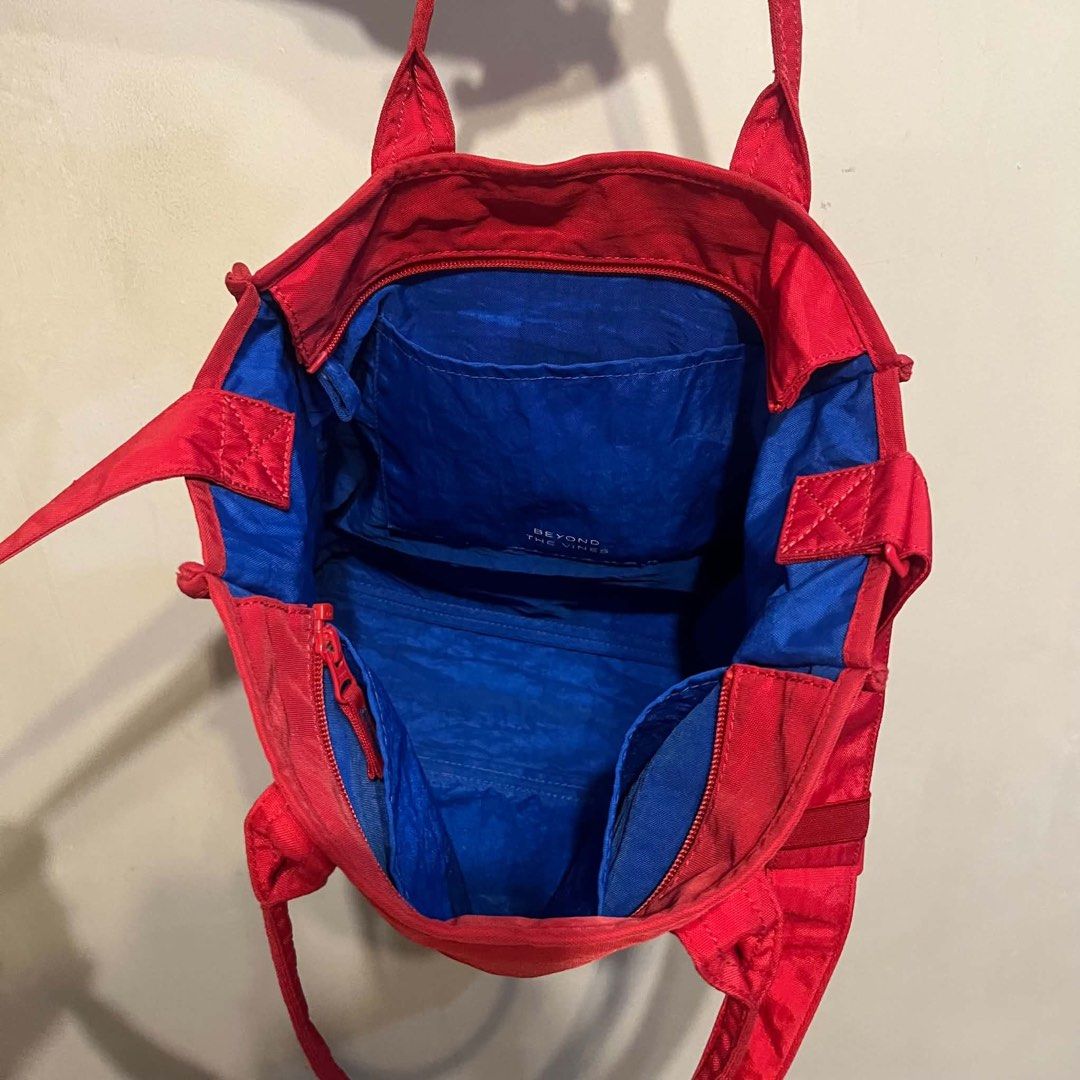 BTV Crunch Carryall 02 (Category: Tote Bags) located in Manila. Submitted by adriandmolina (Listing ID 1460887284, Image 3). Description: FOR SALE! Decluttering 🙂 AUTHENTIC Beyond The Vines Crunch Carryall 02 (RED) - ₱3,000 - Near Unused - Bought for 4,700 *No Return/ Exchange. Please see detailed photos for the condition of the bag :).