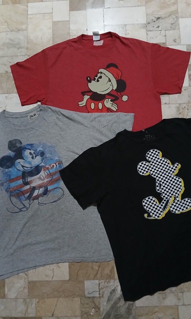 BUNDLE OF 3 MICKEY MOUSE (Category: Tshirts & Polo Shirts ) located in Manila. Submitted by snatchedstitch.ph (Listing ID 1460836533, Image 1). Description: Xl Sizing 1 Delta Pro Tag 2 OPT Disney Crackprints and Hairlines.
