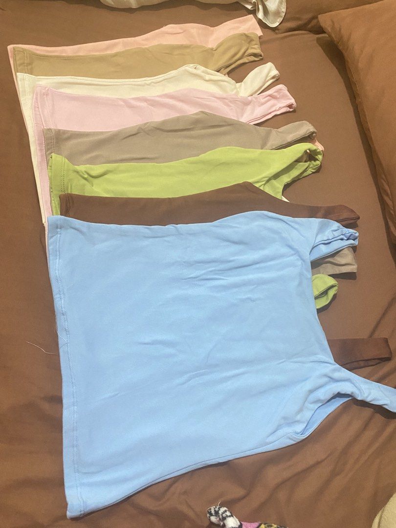Bundle of Basic Tank Tops - Various Colors (Category: Sleeveless) located in Pasig City. Submitted by sachiko_nakohara (Listing ID 1460844376, Image 1). Description: - RFS : Doesn’t fit me. Bought wrong size. - Estimated can fit S-M. - Non padded - Price still negotiable (pass to lowballers) - Bought from T-App and can’t find the seller anymore - Versatile for layering or standalone wear - Soft and semi stretchy material - Available in pastel and