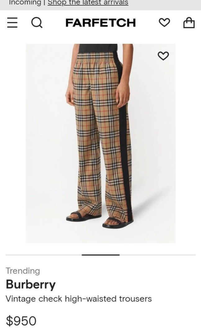 BURBERRY CHECK HIGH WAISTED TROUSER (Category: Other Bottoms) located in Cabuyao City. Submitted by Bike_Clothing10 (Listing ID 1460736543, Image 1). Description: READ FIRST.. FOR SALE: VINTAGE BURBERRY CHECK HIGH WAISTED TROUSER Brandnew Condition Complete Tags DIMES: W28 L42 Stretchable Waist OFF/LEGIT PRICE: 1500 Free Shipping (J&T) -NO COD/COP- PICK UP OR SHIPPING ONLY LOC: Cabuyao Laguna 📩PM FOR INQUIRIES.