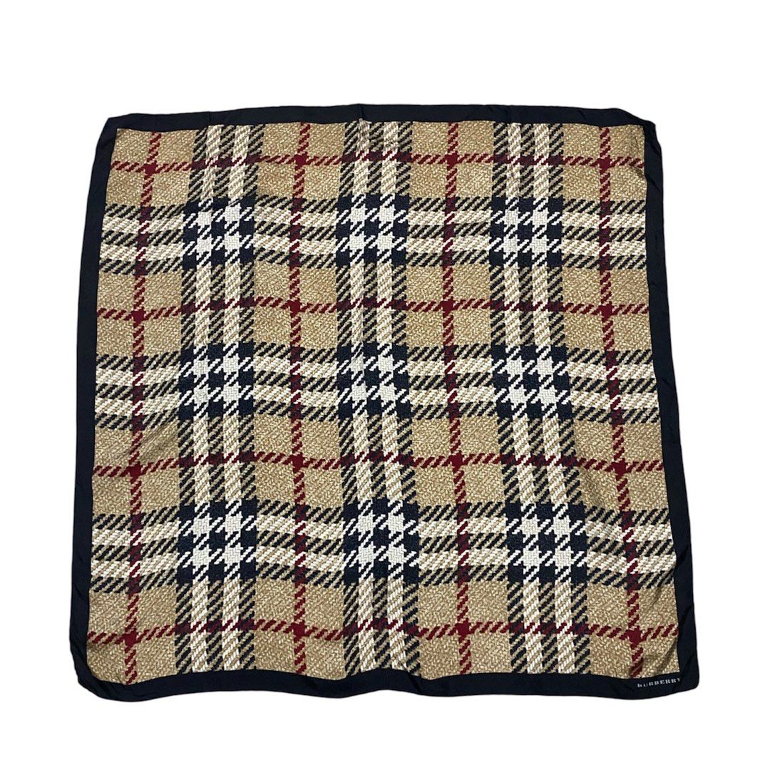 Burberry Plaid Silk Scarf (Category: Scarves) located in Bacolod City. Submitted by treasurehunts.6100 (Listing ID 1460755982, Image 1). Description: Burberry Plaid Silk Scarf Condition - Excellent Color - Multicolor Color rate - 9.8 / 10 No Flaws Dimensions : Width - 35 Length - 35.