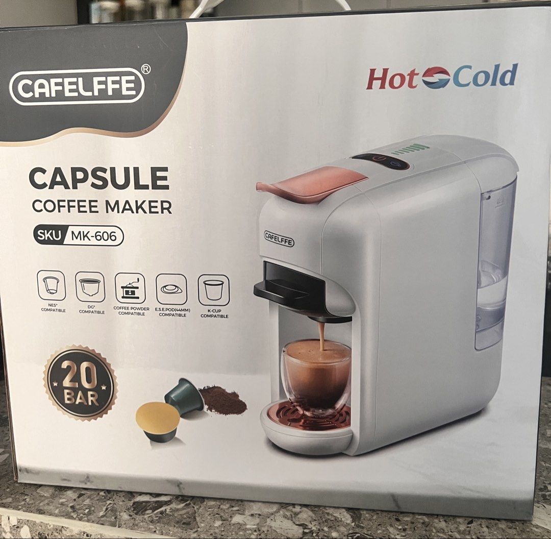 Cafelffe Capsule Coffee Maker (Nespresso, Dolce Gusto, Keurig) (Category: Coffee Machines & Makers) located in Manila. Submitted by ahg911 (Listing ID 1460803486, Image 1). Description: Never used Never opened 220v Company gift.
