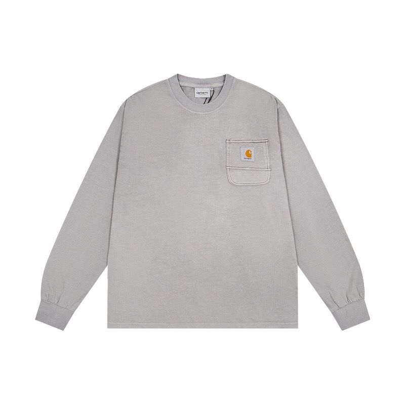 Carhartt hoodie 卡哈特經典口袋長袖T恤衫 （分類：衛衣）位於 Hong Kong。 由 ysstoreone 提交（商品編號 1460911026，圖片 2）。簡介： 顏色：黑灰 藍 綠 粉 白灰 碼數：S M L XL 。