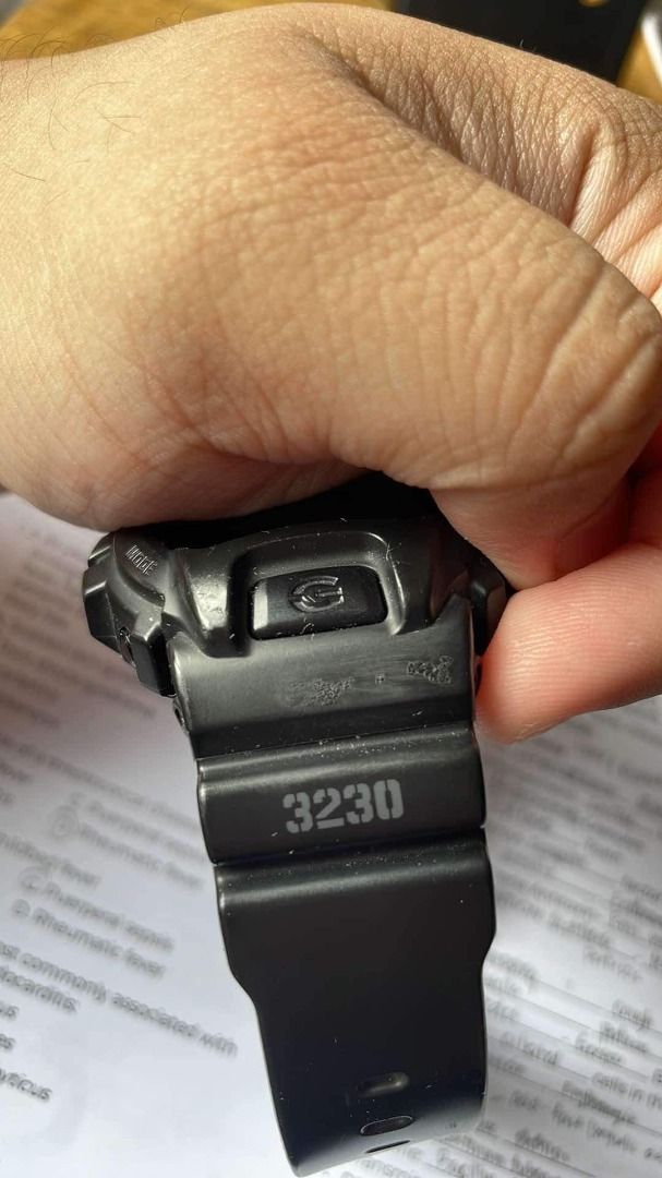 Casio G-Shock RUSH FOR SALE (Category: Men's Watches) located in Manila. Submitted by cchicchen (Listing ID 1460880166, Image 3). Description: - Brand: Casio G-Shock - Color: Black - Durability: Shock Resistant - Water Resistance: 20BAR - Features: Illuminator, Alarm, Stopwatch - Display: Digital (Time & Date) - Ideal for: Everyday wear, Sports.