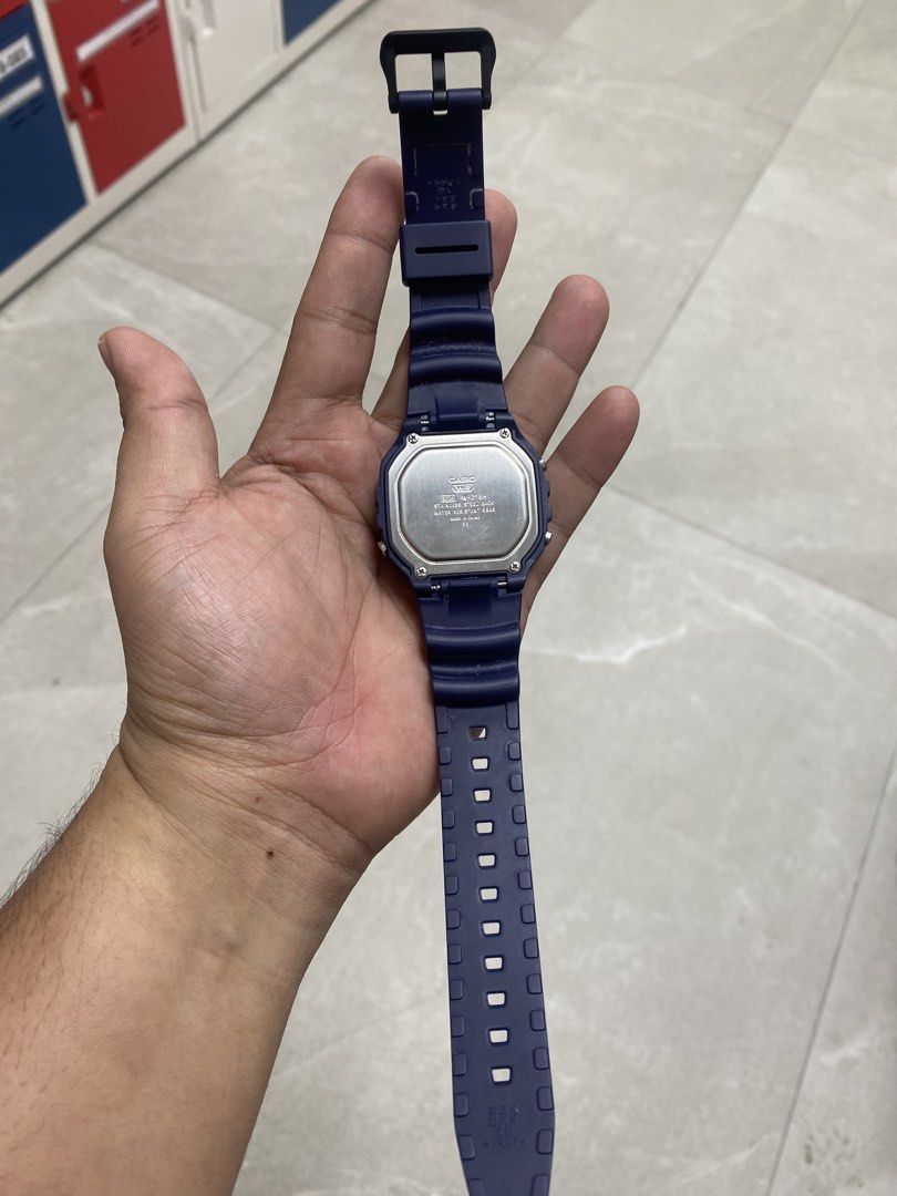 Casio W-218H Digital Watch NAVY BLUE (Category: Men's Watches) located in Pasig City. Submitted by marcrafael (Listing ID 1460720893, Image 2). Description: Selling original Casio W-218H watches in good condition. Great for daily wear, active lifestyle, or retro square watch look! ⚠️ CONDITION: Unit only (naitapon na ang box, pero 100% authentic at maayos gamitin) AVAILABLE VARIANTS: Navy Blue (Classic Positive Display - clear & easy to read) FEA