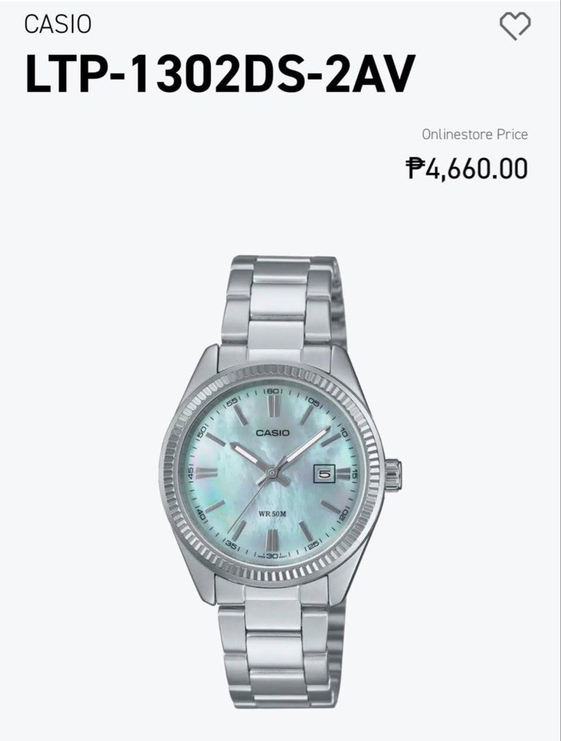 Casio Women’s Watch (Category: Women's Watches) located in Manila. Submitted by avrmd (Listing ID 1460911231, Image 3). Description: Used — Like New With box and warranty until February 22, 2027 📍Taft, Manila 🧾 BDO, Gcash, BPI 🚚 Lalamove, J&T, Meet-up (selected areas only) With last price for sure buyer. PM for more pictures..